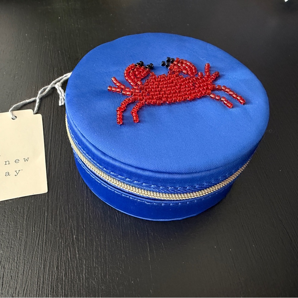 Beaded Crab Travel Jewelry Box - NWT!